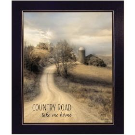 "Country Road Take Me Home" by Lori Deiter, Ready to Hang Framed Print, Black Frame