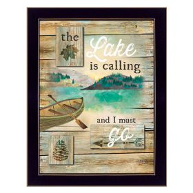 "The Lake is Calling" By Marla Rae, Printed Wall Art, Ready To Hang Framed Poster, Black Frame