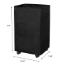 45L Rolling Laundry Basket with Wheels, Collapsible Clothes Hamper with Carry Handles for Dirty Clothes Storage,Black