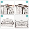 Hanging Iron Porch Swing Outdoor Patio Furniture Chair w/Armrests, Mounting Chains