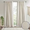 Imani Cotton Printed Curtain Panel with Chenille Stripe and Lining