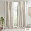 Imani Cotton Printed Curtain Panel with Chenille Stripe and Lining