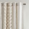 Imani Cotton Printed Curtain Panel with Chenille Stripe and Lining