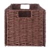 Tessa 3-Pc Woven Rope Basket Set; Foldable; Walnut