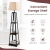 Trapezoidal Designed Floor Lamp with 3 Tiered Storage Shelf