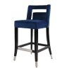 Suede Velvet Barstool with nailheads Living Room Chair 2 pcs Set - 26 inch Seater height