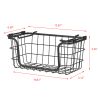 Oceanstar Stackable Metal Wire Storage Basket Set for Pantry, Countertop, Kitchen or Bathroom – Black, Set of 3