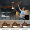 52 Inch Ceiling Fan with Light Reversible DC Motor