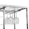 Contemporary Chrome Wine Rack Silver Modern Glass Metal Frame Wine Storage RT