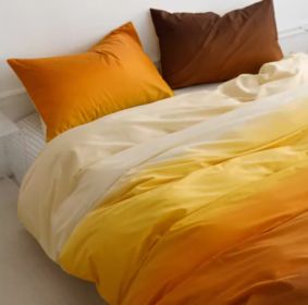 Simple Gradient Color Bed Four Sets Of Cotton Pure (Option: Setting sun-Flat Sheet-1.2m)