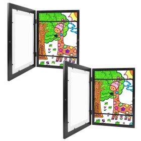 Kids Art Frame Front Opening Wooden Frame Artwork Display Storage Frame Picture Frame Wall Display for Photo Art Projects Picture Children Drawing (size: A3)